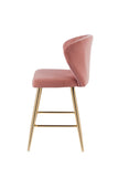 Rizgek Contemporary Counter Height Chair Pink Velvet(#) & Gold Finish 96090-ACME