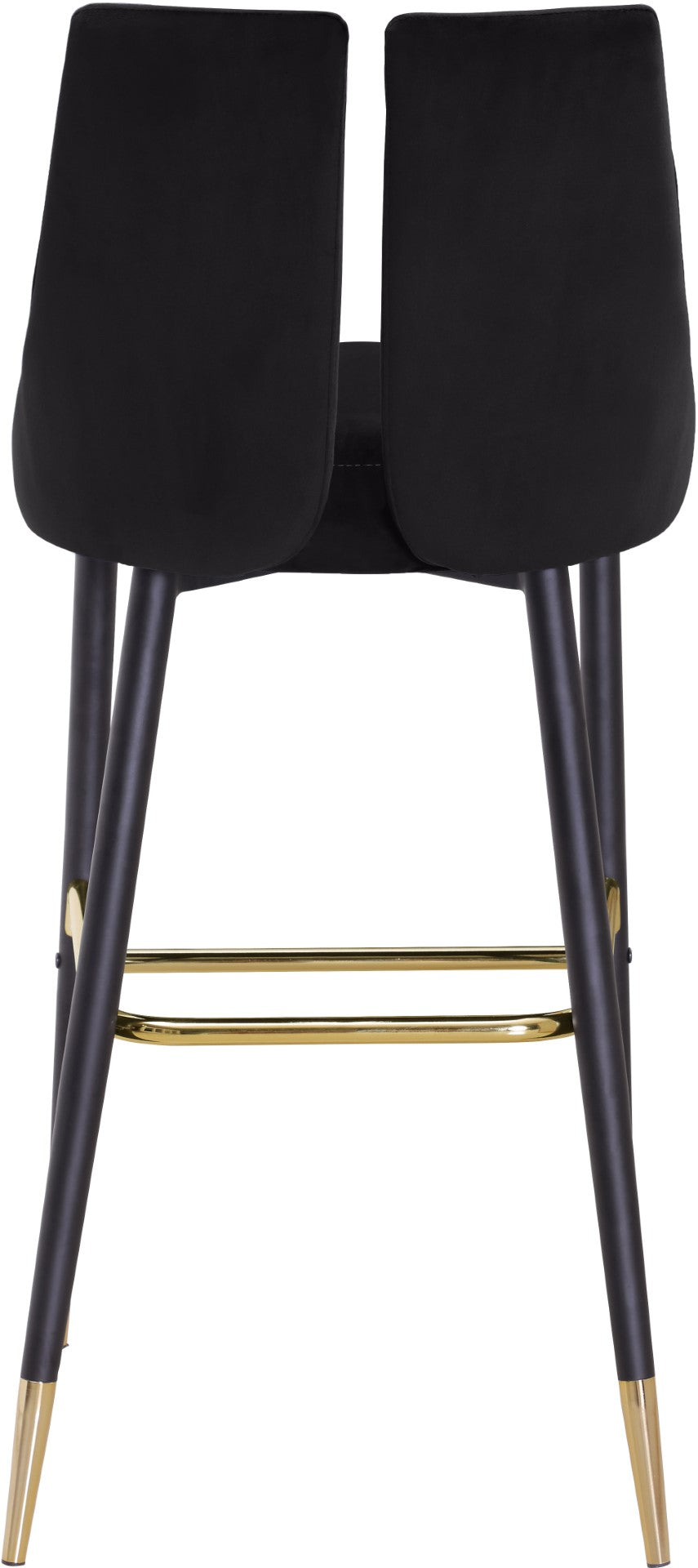 Sleek Velvet / Engineered Wood / Metal / Foam Contemporary Black Velvet Stool - 19.5" W x 22" D x 41" H