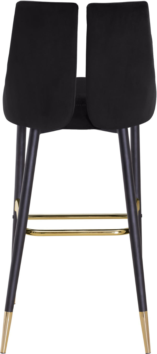 Sleek Velvet / Engineered Wood / Metal / Foam Contemporary Black Velvet Stool - 19.5" W x 22" D x 41" H