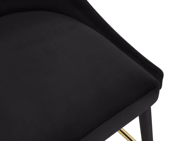 Sleek Velvet / Engineered Wood / Metal / Foam Contemporary Black Velvet Stool - 19.5" W x 22" D x 41" H
