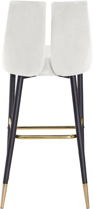 Sleek Velvet / Engineered Wood / Metal / Foam Contemporary Cream Velvet Stool - 19.5" W x 22" D x 41" H