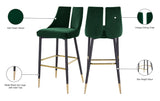 Sleek Velvet / Engineered Wood / Metal / Foam Contemporary Green Velvet Stool - 19.5" W x 22" D x 41" H
