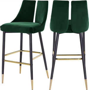 Sleek Velvet / Engineered Wood / Metal / Foam Contemporary Green Velvet Stool - 19.5" W x 22" D x 41" H