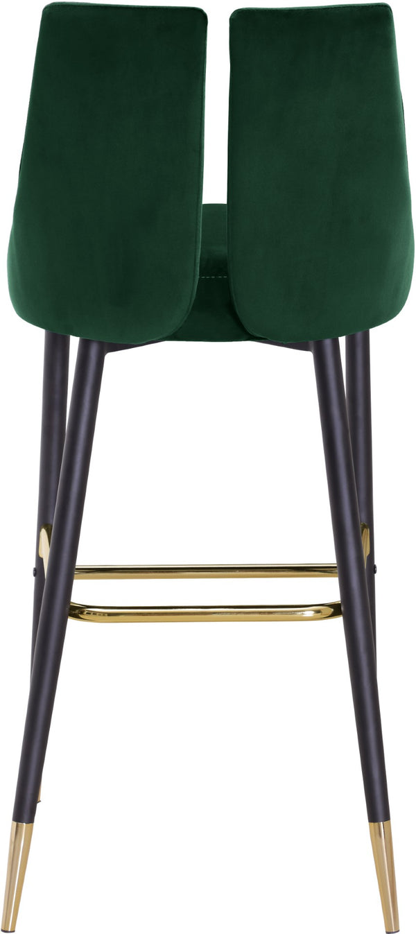 Sleek Velvet / Engineered Wood / Metal / Foam Contemporary Green Velvet Stool - 19.5" W x 22" D x 41" H