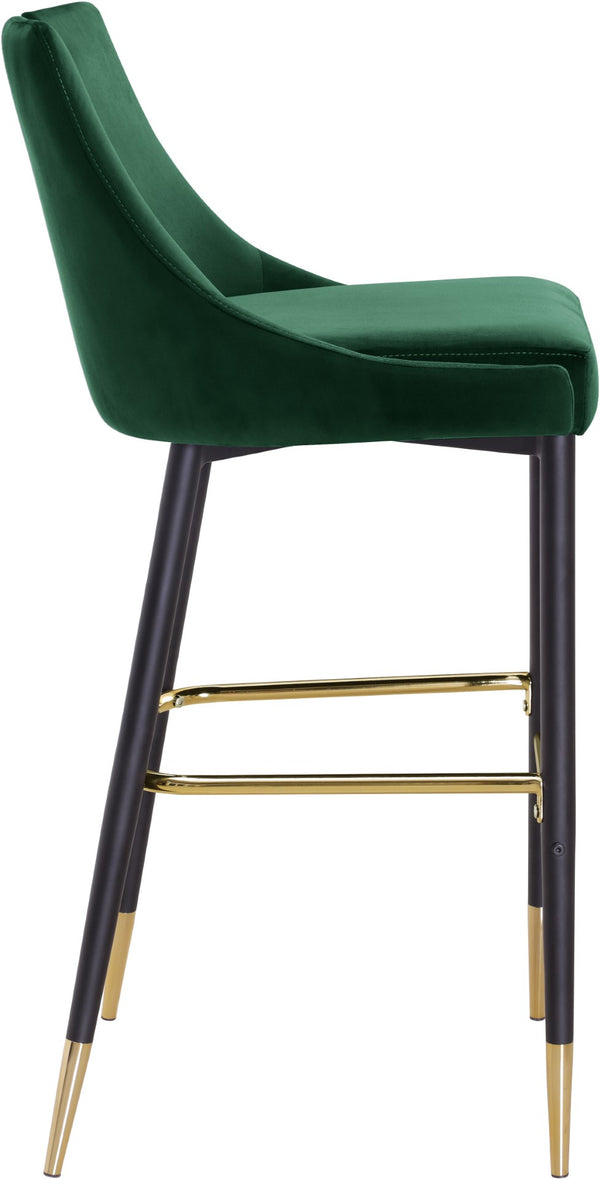 Sleek Velvet / Engineered Wood / Metal / Foam Contemporary Green Velvet Stool - 19.5" W x 22" D x 41" H