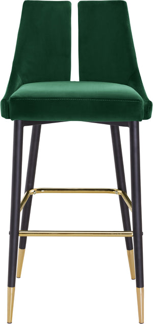 Sleek Velvet / Engineered Wood / Metal / Foam Contemporary Green Velvet Stool - 19.5" W x 22" D x 41" H