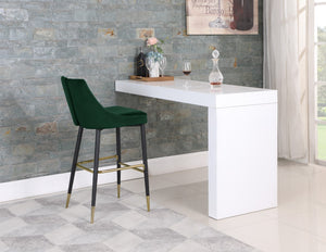 Sleek Velvet / Engineered Wood / Metal / Foam Contemporary Green Velvet Stool - 19.5" W x 22" D x 41" H