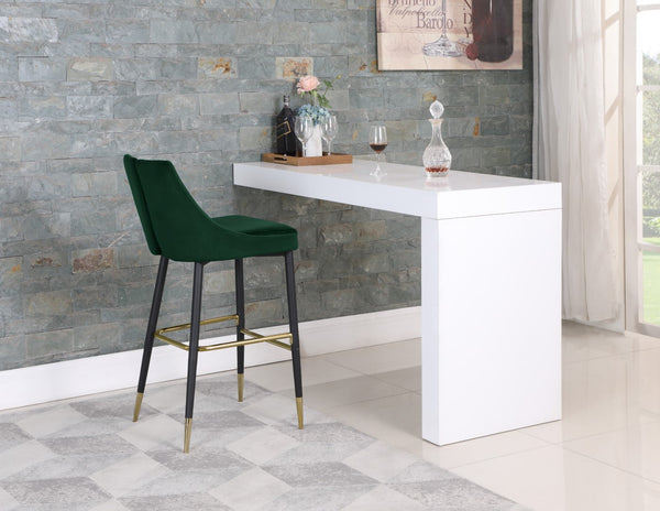 Sleek Velvet / Engineered Wood / Metal / Foam Contemporary Green Velvet Stool - 19.5" W x 22" D x 41" H