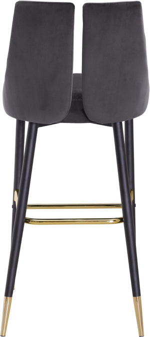 Sleek Velvet / Engineered Wood / Metal / Foam Contemporary Grey Velvet Stool - 19.5" W x 22" D x 41" H