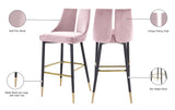 Sleek Velvet / Engineered Wood / Metal / Foam Contemporary Pink Velvet Stool - 19.5" W x 22" D x 41" H