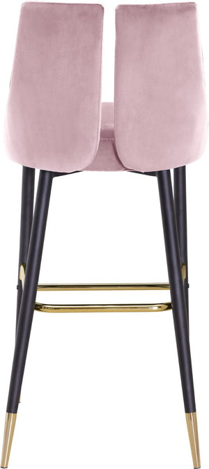 Sleek Velvet / Engineered Wood / Metal / Foam Contemporary Pink Velvet Stool - 19.5" W x 22" D x 41" H