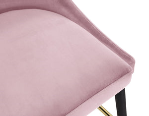 Sleek Velvet / Engineered Wood / Metal / Foam Contemporary Pink Velvet Stool - 19.5" W x 22" D x 41" H