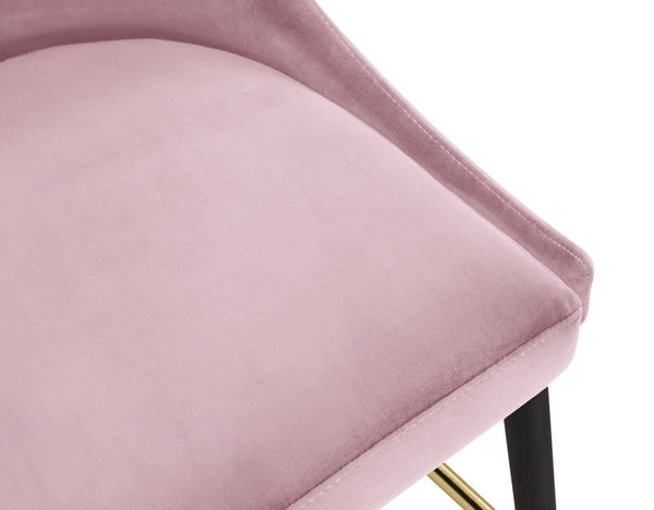 Sleek Velvet / Engineered Wood / Metal / Foam Contemporary Pink Velvet Stool - 19.5" W x 22" D x 41" H