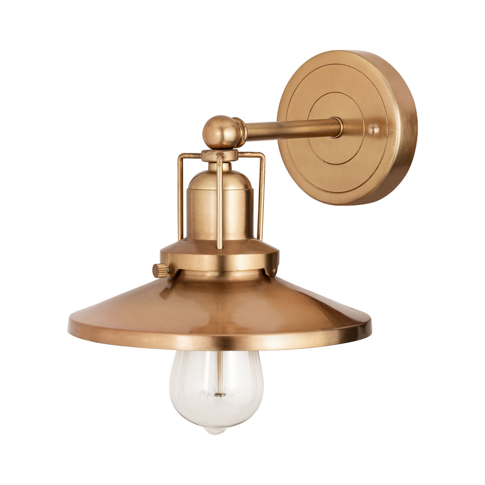 English Pub 7'' High 1-Light Sconce - Satin Brass