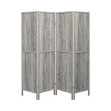 Country Rustic 4-panel Folding Screen Grey Driftwood