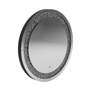 Contemporary Round Wall Mirror Silver