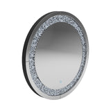 Contemporary Round Wall Mirror Silver