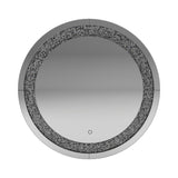 Contemporary Round Wall Mirror Silver