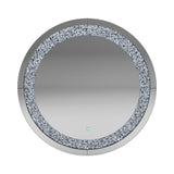 Contemporary Round Wall Mirror Silver