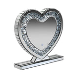 Contemporary Heart Shape Table Mirror - Stylish Silver Accent for Whimsical Home Décor & Display