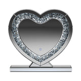 Contemporary Heart Shape Table Mirror - Stylish Silver Accent for Whimsical Home Décor & Display