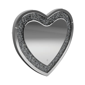 Contemporary Heart Shape Wall Mirror Silver