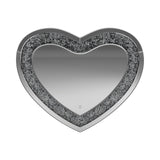 Contemporary Heart Shape Wall Mirror Silver