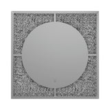 Contemporary LED Wall Mirror Silver and Black