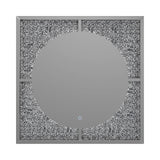 Contemporary LED Wall Mirror Silver and Black