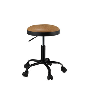 Ouray Industrial Adjustable Stool with Swivel (Set-2) PU Seat (cc#) • Metal 5-Star Base w/Casters 96156-ACME