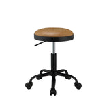 Ouray Industrial Adjustable Stool with Swivel (Set-2) PU Seat (cc#) • Metal 5-Star Base w/Casters 96156-ACME