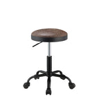 Ouray Industrial Adjustable Stool with Swivel (Set-2) PU Seat (cc#) • Metal 5-Star Base w/Casters 96157-ACME