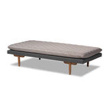 Marit Mid-Century Modern Upholstered Walnut Finished Daybed