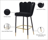 Lily Velvet / Engineered Wood / Metal / Foam Contemporary Black Velvet Stool - 20" W x 23.5" D x 44" H