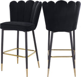 Lily Velvet / Engineered Wood / Metal / Foam Contemporary Black Velvet Stool - 20" W x 23.5" D x 44" H