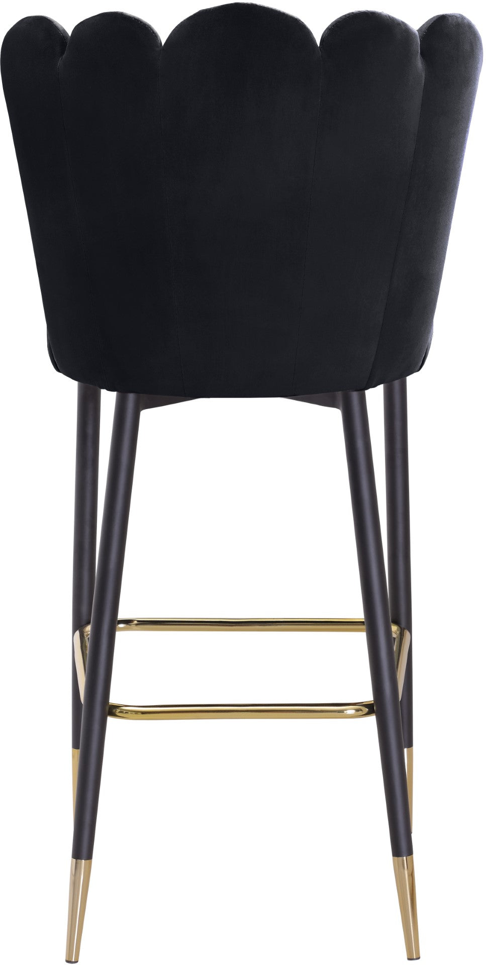 Lily Velvet / Engineered Wood / Metal / Foam Contemporary Black Velvet Stool - 20" W x 23.5" D x 44" H