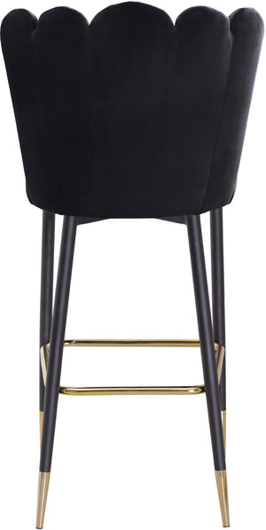 Lily Velvet / Engineered Wood / Metal / Foam Contemporary Black Velvet Stool - 20" W x 23.5" D x 44" H