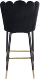 Lily Velvet / Engineered Wood / Metal / Foam Contemporary Black Velvet Stool - 20" W x 23.5" D x 44" H