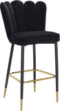 Lily Velvet / Engineered Wood / Metal / Foam Contemporary Black Velvet Stool - 20" W x 23.5" D x 44" H