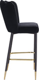 Lily Velvet / Engineered Wood / Metal / Foam Contemporary Black Velvet Stool - 20" W x 23.5" D x 44" H