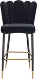 Lily Velvet / Engineered Wood / Metal / Foam Contemporary Black Velvet Stool - 20" W x 23.5" D x 44" H