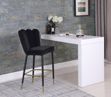 Lily Velvet / Engineered Wood / Metal / Foam Contemporary Black Velvet Stool - 20" W x 23.5" D x 44" H