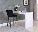 Lily Velvet / Engineered Wood / Metal / Foam Contemporary Black Velvet Stool - 20" W x 23.5" D x 44" H