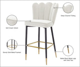 Lily Velvet / Engineered Wood / Metal / Foam Contemporary Cream Velvet Stool - 20" W x 23.5" D x 44" H