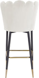 Lily Velvet / Engineered Wood / Metal / Foam Contemporary Cream Velvet Stool - 20" W x 23.5" D x 44" H