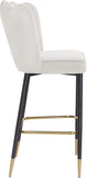 Lily Velvet / Engineered Wood / Metal / Foam Contemporary Cream Velvet Stool - 20" W x 23.5" D x 44" H