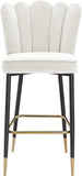 Lily Velvet / Engineered Wood / Metal / Foam Contemporary Cream Velvet Stool - 20" W x 23.5" D x 44" H