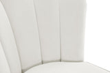 Lily Velvet / Engineered Wood / Metal / Foam Contemporary Cream Velvet Stool - 20" W x 23.5" D x 44" H