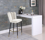 Lily Velvet / Engineered Wood / Metal / Foam Contemporary Cream Velvet Stool - 20" W x 23.5" D x 44" H