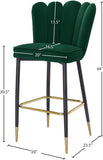 Lily Velvet / Engineered Wood / Metal / Foam Contemporary Green Velvet Stool - 20" W x 23.5" D x 44" H